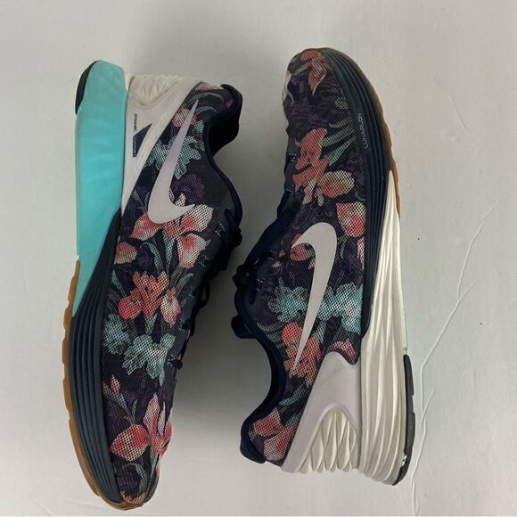 Nike‎ Sneakers Lunarglide 6 Photosynthesis Floral/Navy Men’s Size 15 Tropical - Picture 8 of 12